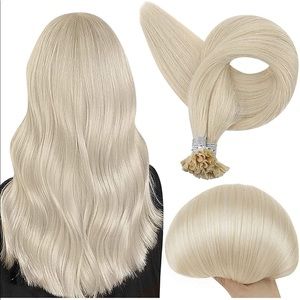 Full Shine Fusion Hair Extensions U Tip 20 Inch Color 60 Platinum Blonde